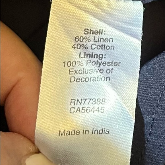 J.Crew Linen/Cotton Embroidered Mini Shift Dress SZ XXS - Picture 12 of 13